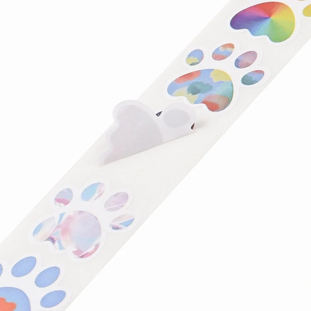 500 Colorful Paw Print Stickers